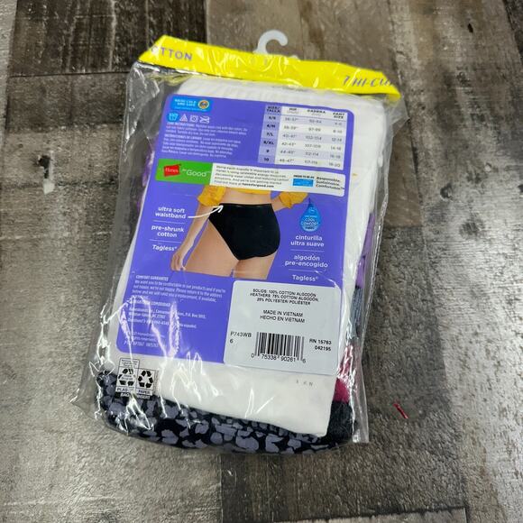 Hanes Hi-Cuts Women Panties 7 Pack Breathable Cotton Size 6 Tagless Open Pack - Picture 3 of 5